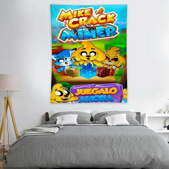 Mikecrack Miner Tapestry - Poster Decoration Wall Art Background Large Bedroom Hanging Birthday Party Decoration 30x40in