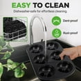 thumbnail image 4 of NutriChef Nonstick Donut Pans for Baking | 6 Durable & Easy to Clean Doughnut Molds | Fits Full-Sized Doughnuts | Oven Safe Up To 450F | Bake Perfect Donuts & Bagels | 12.5 x 8.5 Donut Trays | 2 Pack, 4 of 7