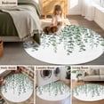 thumbnail image 5 of Round Area Rugs Collection 6 Ft, Green Eucalyptus Leaves Non-Slip Residential Carpet, Summer Botanical Weeping Watercolor Indoor Crawling Mats Runner Rugs for Living Room/Dining Room/Bedroom, 5 of 8