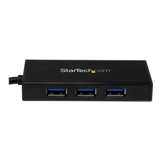 StarTech.com USB 3.0 Hub with Gigabit Ethernet Adapter - 3 Port - NIC - USB Network / LAN Adapter - Windows & Mac Compatible (ST3300GU3B) - Hub - 3 x SuperSpeed USB 3.0 + 1 x 10/100/1000 - desktop - for P/N: PEXUSB3S2EI, PEXUSB3S42, PEXUSB3S7, SVA5H2NEUA