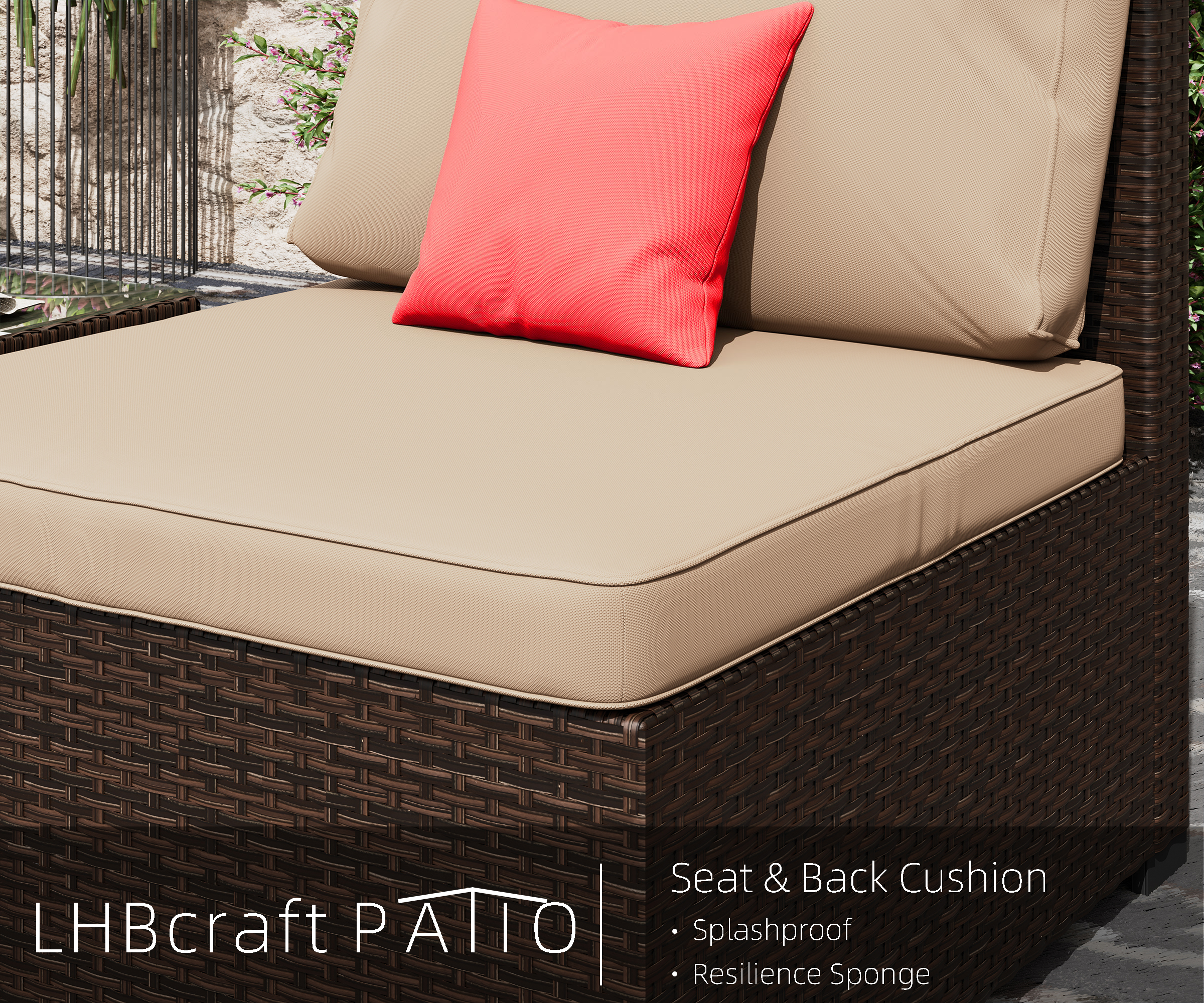 7 Piece Patio Furniture Set, Outdoor Furniture Patio Sectional Sofa, All Weather PE Rattan Outdoor Sectional with Cushion and Coffee Table. - image 4 of 6