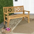 thumbnail image 6 of Costway Patio Outdoor Solid Wood Bench Folding Loveseat Chair Park Garden Deck Furniture, 6 of 12