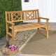 thumbnail image 5 of Costway Banco plegable para patio, banco 120 cm de exterior de madera de acacia,banco de sólida madera para 2 personas con respaldo curvo y reposabrazos, banco ideal para parque patio pórtico o balcón, 5 of 8