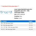 thumbnail image 2 of Lower Intake Manifold Gasket Set - Compatible with 1975 - 1984 Volkswagen Rabbit 1976 1977 1978 1979 1980 1981 1982 1983, 2 of 2
