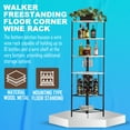 thumbnail image 5 of Kings Brand Furniture - 5 Tier Corner Wine Rack with Glass Holder and Storage Shelves, Wine Bar Cabinet for Living Room, Dining Room, Kitchen, White Oak/Black, 5 of 8