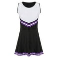 thumbnail image 5 of WOYY Little Girls Cheerleading Outfits Active Sleeveless Dress Handball Stocking 3Pcs Set, Sizes 5-6Y, 5 of 5