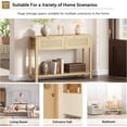 thumbnail image 4 of IdeaHouse Rattan Console Table for Entryway - 43" Boho Sofa Table with 2 Drawers & Lower Shelf, Mid-Century Modern Hallway Table, Slim Farmhouse Accent Table for Living Room, Bedroom, Home Decor, 4 of 8