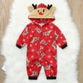 thumbnail image 3 of Matching Family Christmas Siamese Pajamas Sets Deer Head Embroidery Hooded, 3 of 12