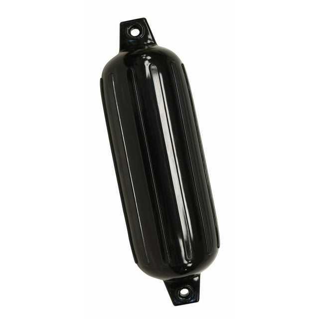 Taylor Made BOAT FENDER 643117 BoatGuard; Ribbed; Round; 8 Inch Diameter x 26 Inch Length; Black; Vinyl; With Needle Type Valve For Inflation; Single