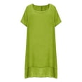 thumbnail image 6 of Elvqul Womens Dresses Short Sleeve Scoop Neck Dresses for Women Plus Size Solid Pullover Long Dresses Green Chic, 6 of 7