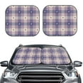 thumbnail image 2 of Kll Heart Check Plaid Windshield Sun Shade 2-Piece Foldable Car Front Window Sunshade For Most Sedans Suv Truck- Medium, 2 of 7