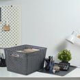 thumbnail image 5 of Ewingger Lidded Plastic Storage Baskets, 6 Pack Woven Baskets for Shelves, Dark Grey, 5 of 10
