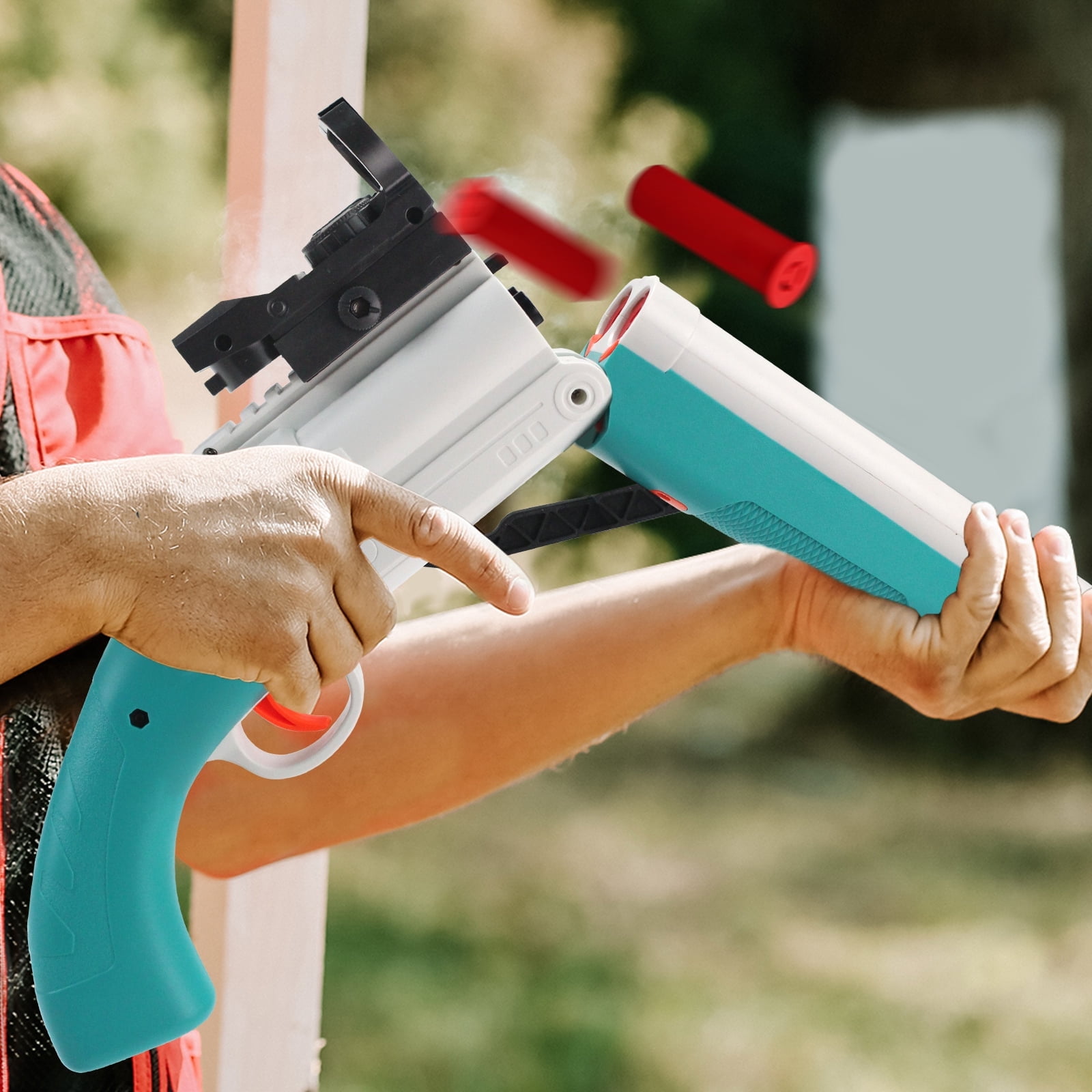 22in Dart Blaster – Manual Loading Double Barrel Foam Blaster Soft Dart Blaster for 14+ Years Old