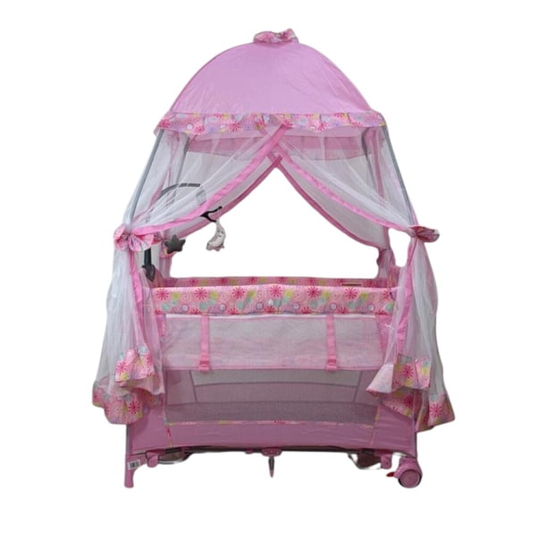 Cuna Corral Bebe Starkids Draco Toldo Liso Movil Musical Rosa Claro Starkids DRACO ROSA