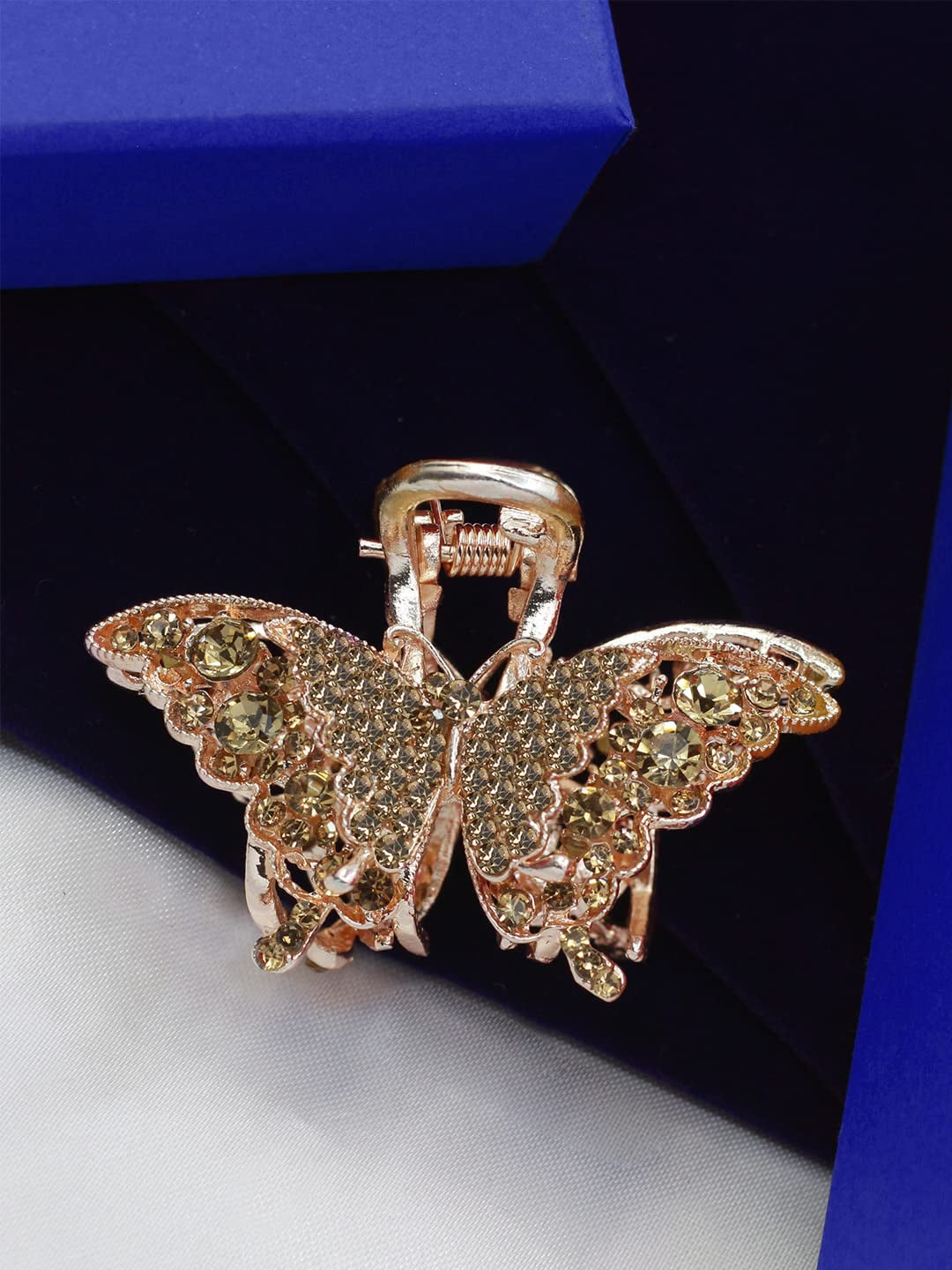 Radhna | Rose Gold Plated Half Hair Claw Clips Clutcher Metal Hair Clip For Women & Girls | Claw Clips