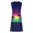 thumbnail image 5 of Pisexur Robes d'Été pour Femmes Décontractées Hawaïennes à Fleurs Robe de Plage Col Rond Sans Manches Mode Bohème Robe de Plage à Fleurs Robe d'Été Robe Trapèze P-2TG, 5 of 5
