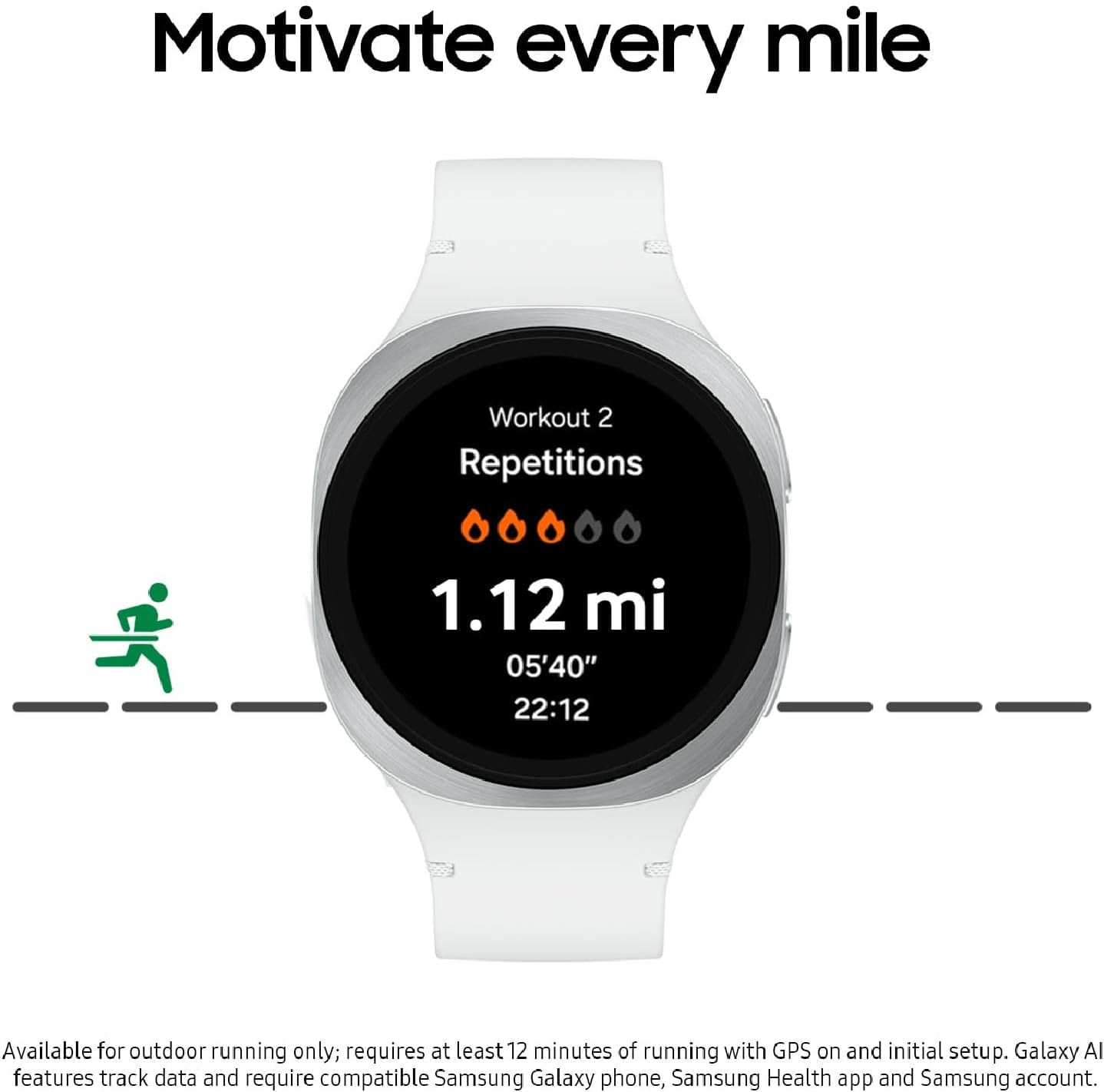 Samsung Galaxy Watch8 44mm Bluetooth Smart Watch, International Version, Silver, White Band