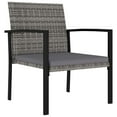 thumbnail image 5 of vidaXL 3 Piece Garden Dining Set Poly Rattan Grey, 5 of 5
