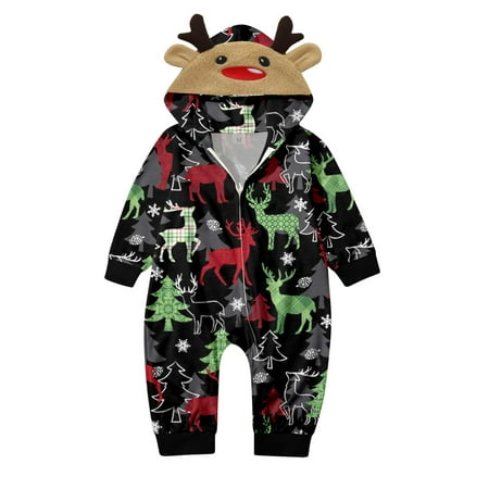 

Xutthjh Baby Christmas Romper Hooded Family Jumpsuits