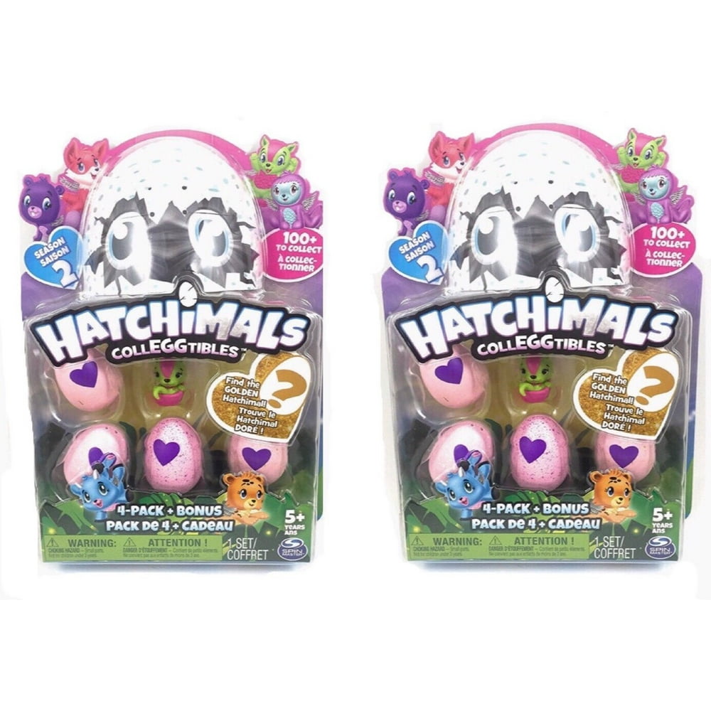 Hatchimals Colleggtibles Season 2 4 pack + Bonus Bundle of TWO Find the Golden Hatchimal