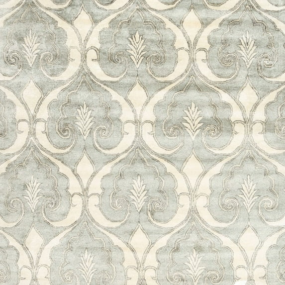 Ahgly Company Indoor Square Contemporary Champagne Beige Abstract Area Rugs, 6' Square