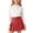 Red, variant on Fancifize Kids 2 Piece Skirt Set for Girls Long Sleeve Collared Button Down Shirts and Pleated Skirts Sets