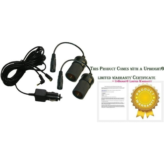 12V In Car Socket Convertor to Double Twin Holes for Connecting 2 Chargers Auto Vehicle Boat RV Cigarette Lighter Plug Power Supply Cord Charger Cable