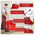 thumbnail image 6 of Mop Bucket with Wringer on Wheels - 21 Quart Red Floor Cleaning Bucket - Separate Clean/Dirty Water System - Down Press Wringer - Home & Janitorial Use, 6 of 9