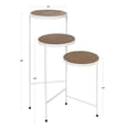 thumbnail image 4 of Kate and Laurel Fields Modern Tri-Level Metal and Wood Plant Stand, 17 x 22 x 30, Rustic Brown and White, Decorative Three Tier Plant Stand for Display and Storage, 4 of 5