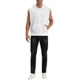 thumbnail image 2 of INSPIRE CHIC Men's Vests Sleeveless Hoodie Drawstring Zipper Closure Casual Vest  M White, 2 of 6