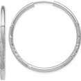 thumbnail image 1 of 14K White Gold 2mm Diamond-Cut Endless Hoop Earrings (30 X 30) Made In Peru xy1203, 1 of 6