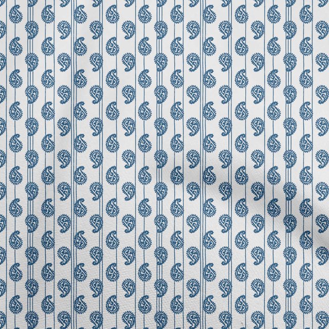 oneOone Tissu Polyester Lycra Bleu Tissu pour Robe Tissu Imprimé au Mètre 56 Pouces de Large
