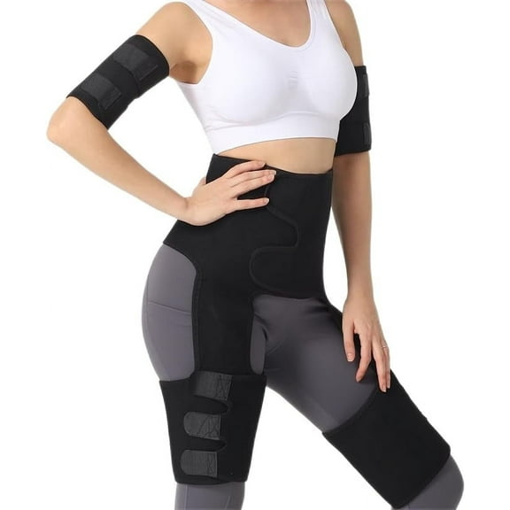 Scacto 4 in 1 Waist Arm and Thigh Waist Trainer for Women, Sweat Band with Butt Lifter Slimming Waist Trimmer Band Plus Size