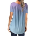 thumbnail image 4 of Birdeem Mode Femmes Été T-Shirt Imprimé Ample Col Rond Manches Courtes Blouse Décontractée, 4 of 6