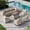 Beige, variant on 6-Piece Outdoor Patio Furniture Set, PE Wicker Rattan Sectional Sofa Conversation Set with Tempered Glass Table & Thick Cushions - All-Weather Garden, Backyard Furniture,Off-White