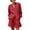Red, variant on LEKWK Linen Sets for Women 2 Piece Long Sleeve V Neck Button Down Tops and High Waisted Shorts with Pockets Summer Solid Casual Travel Vacation Sets