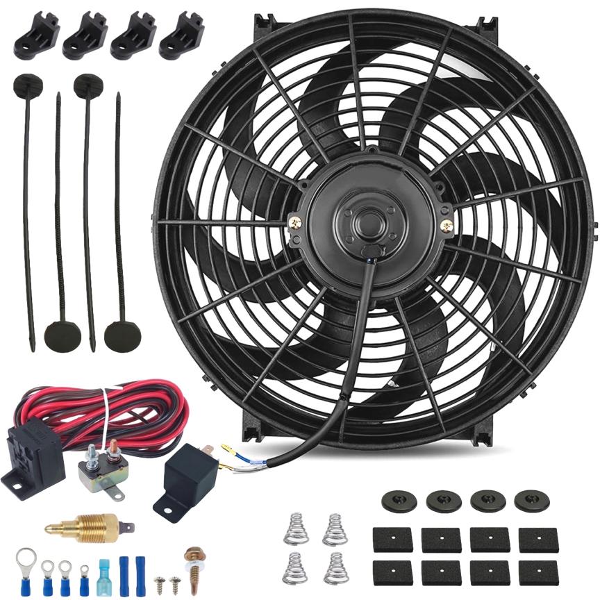 1415" Inch 130w Motor Electric Cooling Radiator Fan Grounding