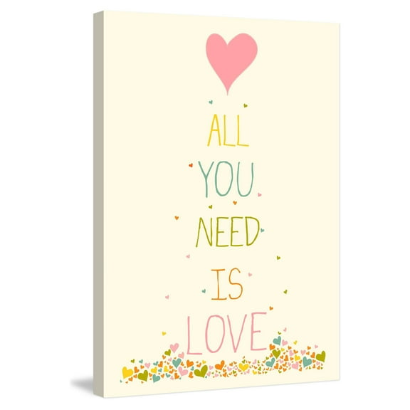 Marmont Hill "All You Need Heart" by Karen Zukowski Painting Print on Wrapped Canvas