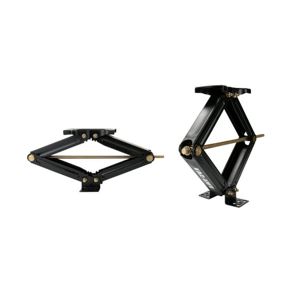 Camco Eaz-Lift Heavy-Duty Scissor Jacks | Certified 7,500lb Load Capacity | Powder-Coated, 2- Pack | 24-inch, Black(48830)