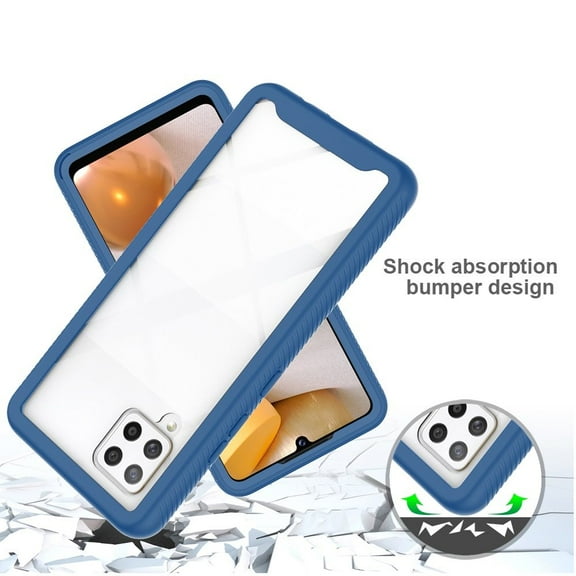 Case for Samsung Galaxy A42 5G Clear Dual Layer Rugged Bumper Frame Heavy Duty Hybrid Shockproof TPU Body Defender Phone Cover for Galaxy A42 by Xpm - Blue