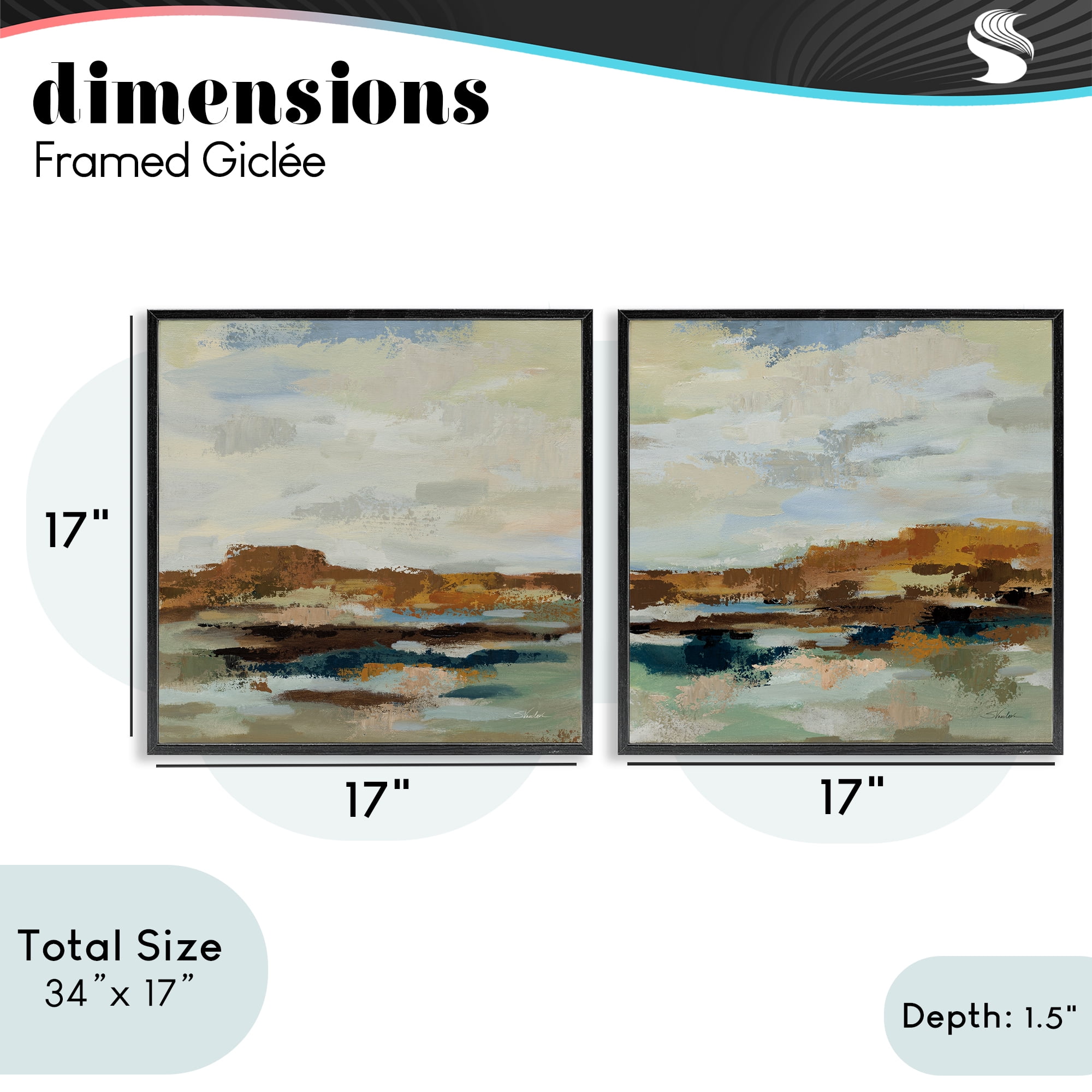 Stupell Industries Blended American West Atmosphere 2 Piece Black Framed Giclee Art Set, design by Silvia Vassileva