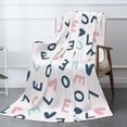 thumbnail image 3 of XMXT Throw Blankets, Love Letters Pattern Bed Blanket for Bedroom Sofa, 50 x 70 inches Multicolor, 3 of 9