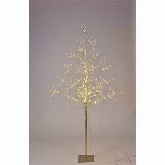 Queens of Christmas LED-TR05-LWW 5 ft. LED Branch Christmas Trees, Warm White & Gold