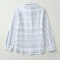 thumbnail image 7 of XXWXYD Boys Girls Plaid Long Sleeve Short Sleeve Shirt Pure Cotton British Style School Unifor𝗆 Tops for Children White and Blue Casual Wear, 7 of 7