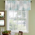 thumbnail image 3 of Aqua White Curtain Valances for Windows, Kitchen Valance Window Treatments Panel 2 Pack, Abstract Grey Chrysanthemum Flower Floral Rod Pocket Short Curtains for Bathroom Bedroom 54 x 18 Inch, 3 of 8