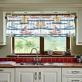 thumbnail image 3 of Yayeee Kitchen Curtains Tier Set of 2 Light Filtering 57"x24" Over Sink Window Panels, White Hand Drawn Sailboats, 3 of 7