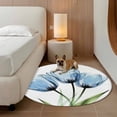 thumbnail image 3 of Blue Tulip Round Living Room Rugs 6 ft, Country Flower Farmhouse Washable Area Rug with Non-Slip Sturdy Edge Binding Round Carpet for Kitchen Office Bedroom, 3 of 9