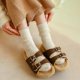 thumbnail image 3 of Calcetines de mujer de tiras finas, cálidos, de longitud media, de color liso, sencillos, altos, de estilo japonés, bonitos y a la moda, calcetines apilados, calcetines gruesos, 3 of 6