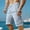 Style2-Blue mens shorts, variant on Mceream Mens Cotton Linen Drawstring Shorts Elastic Waist Drawstring Lightweight Quick Dry Shorts Breathable Beach Shorts Knee Length Trunks Outdoor Travel Casual with Pockets White L