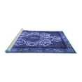thumbnail image 2 of Ahgly Company Machine Washable Indoor Round Oriental Blue Industrial Area Rugs, 8' Round, 2 of 4